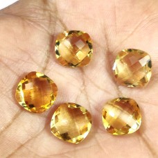 Citrine 10x10mm cushion briolette 3.0 cts